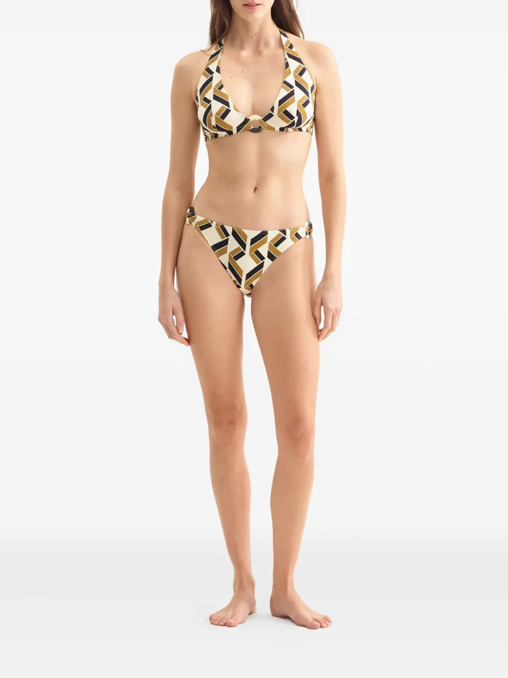 ERES Dimension triangel bikinitop met geometrische print Wit