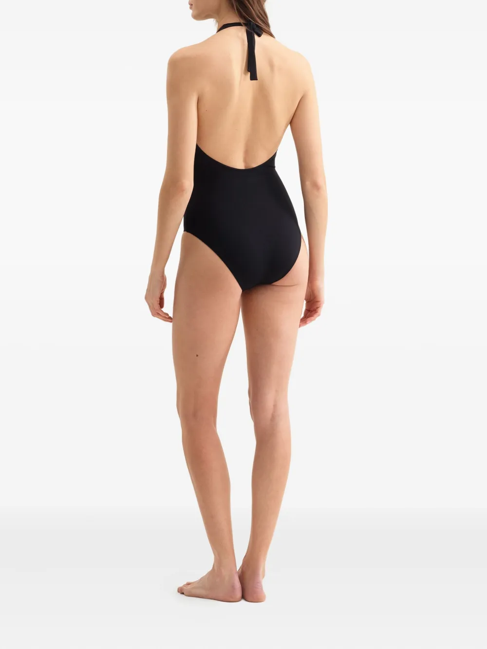 Eres Couture Bow-detailed Halterneck Swimsuit In Black