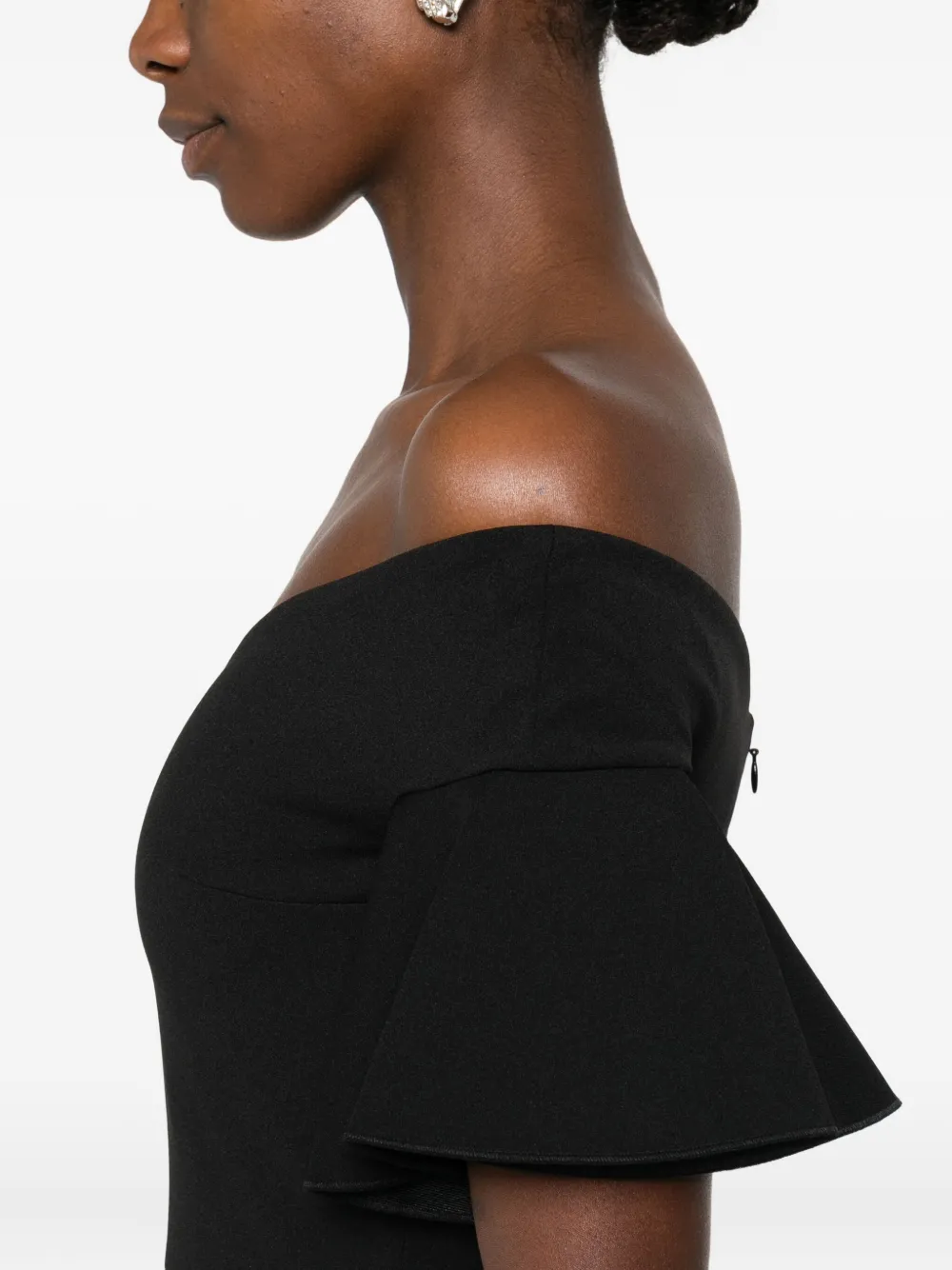 Solace London Cielo Off-shoulder Maxi Dress In Black