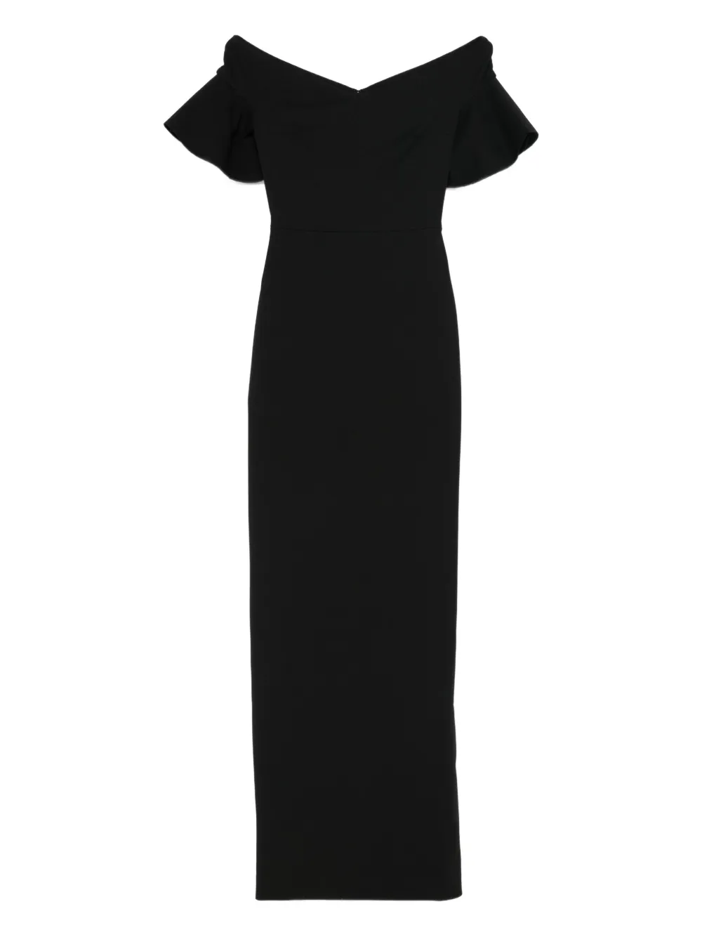 Solace London Cielo Off-shoulder Maxi Dress In Black