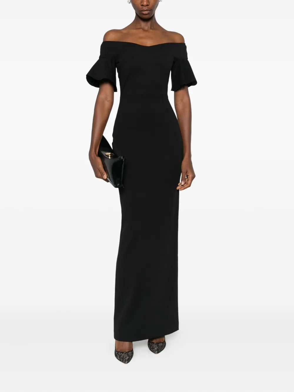 Solace London Cielo off-shoulder maxi dress - Zwart