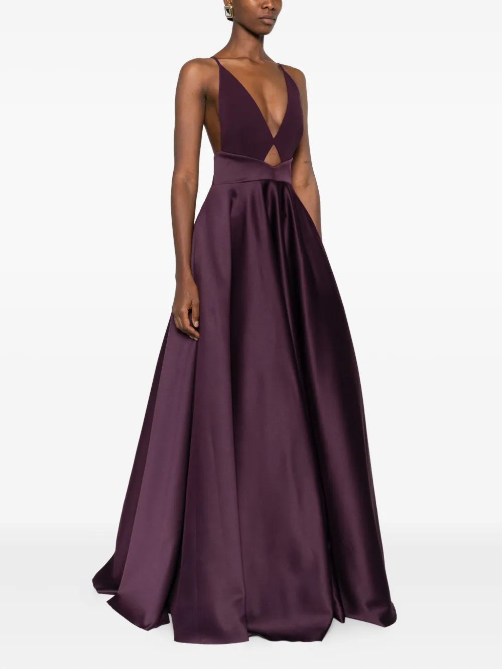 Solace London Avallon Cross-strap Maxi Dress In Purple