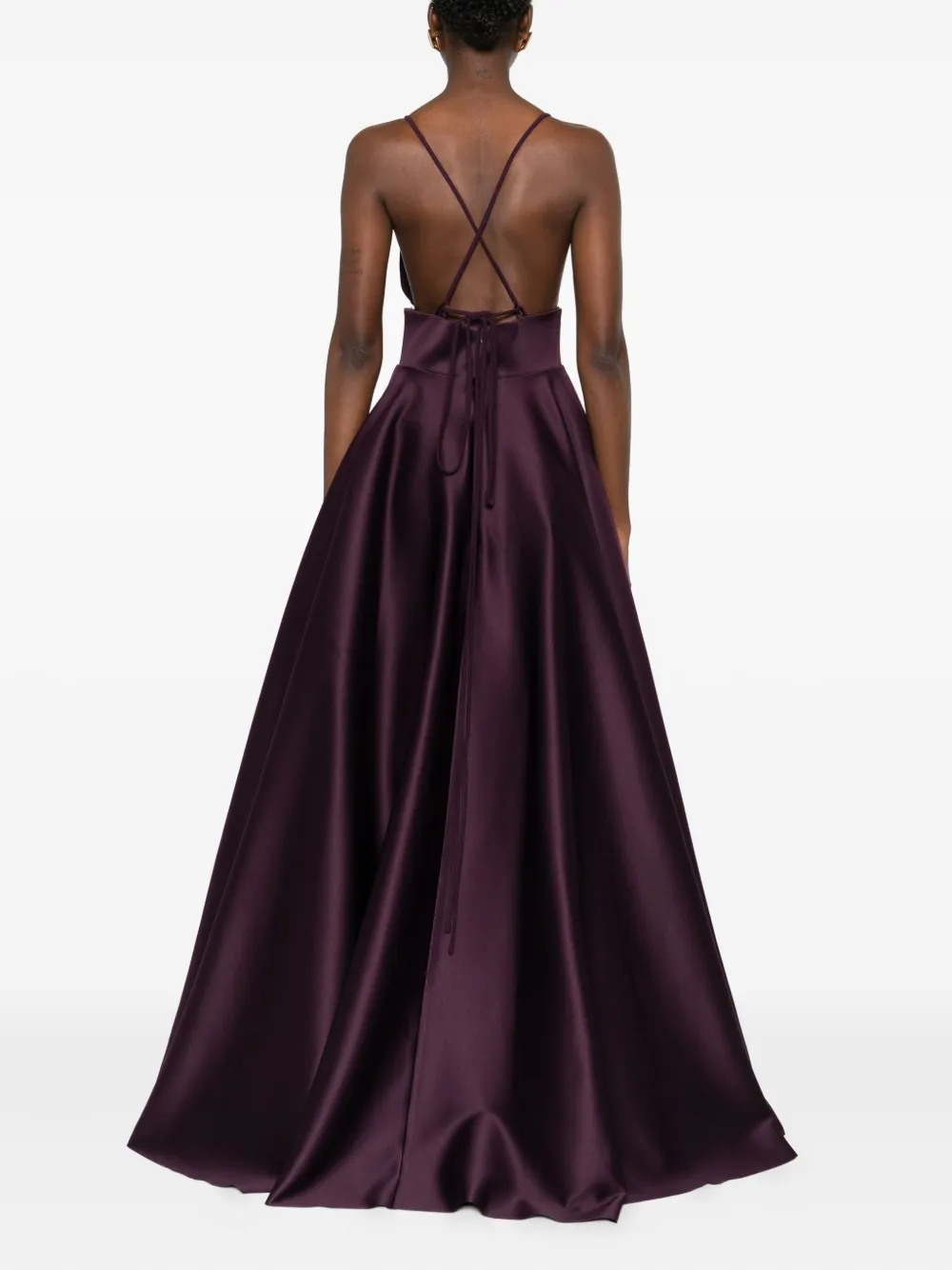 Solace London Avallon Cross-strap Maxi Dress In Purple