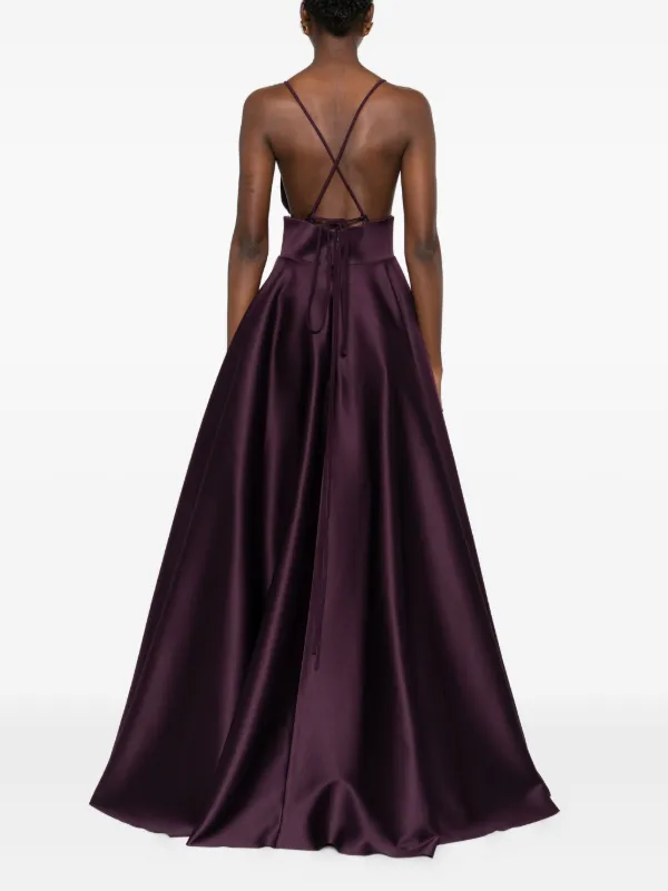 Solace London Avallon Cross-strap Maxi Dress - Purple