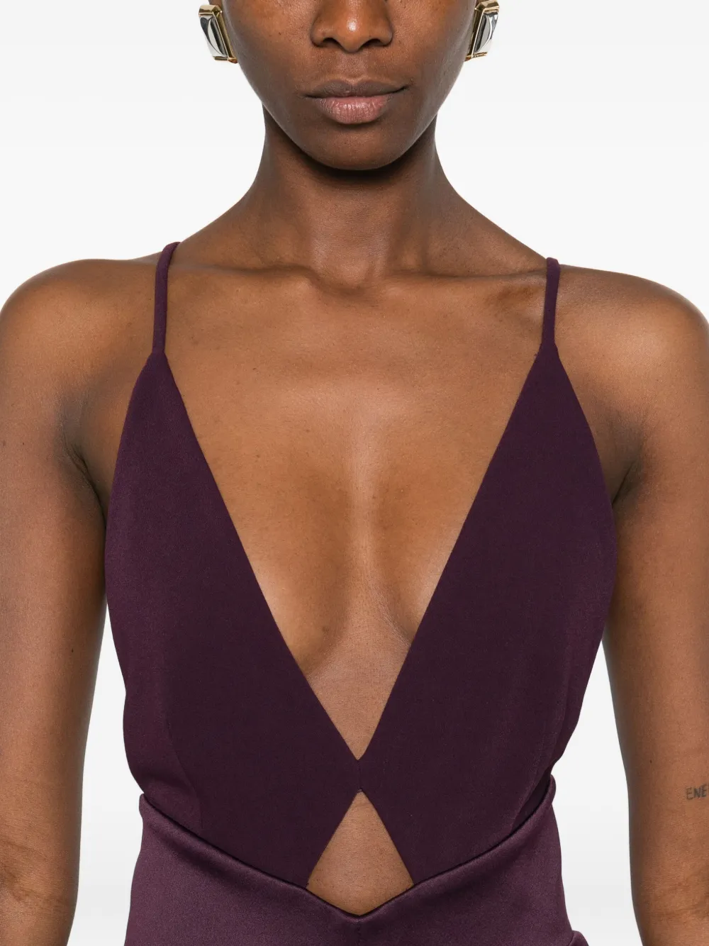 Solace London Avallon Cross-strap Maxi Dress In Purple