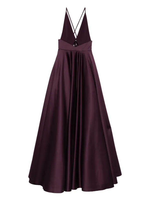 Solace London Avallon Cross-strap Maxi Dress - Purple