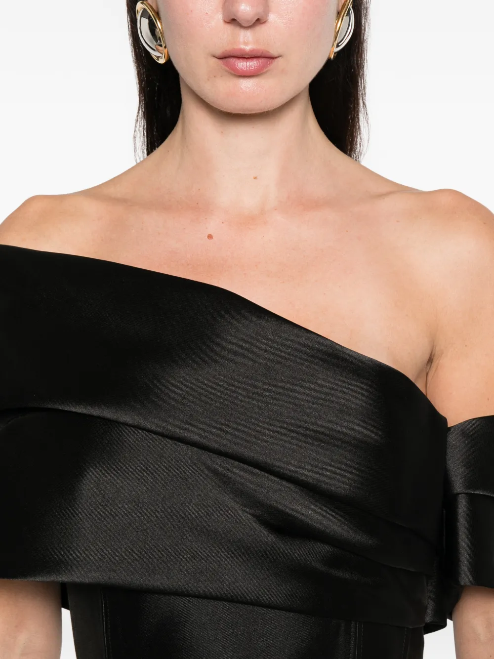 Solace London Mirla Midi Dress In Black