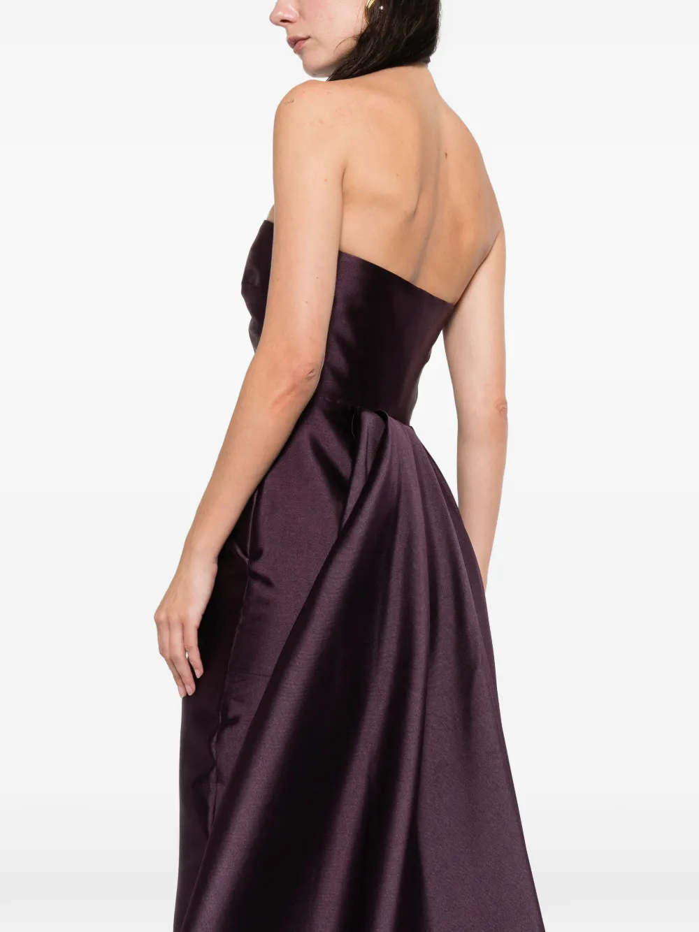 Solace London Imani Maxi Dress In Burgundy