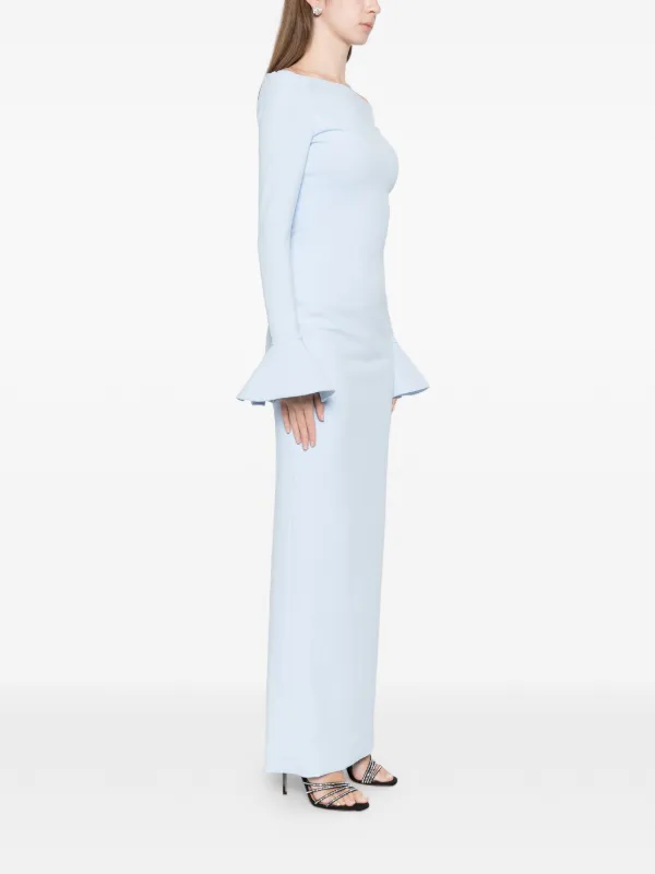 blue ditsy midi dress Calvin Klein Women's Plus Size Tiered Bell Sleeve Dress – Biggybargains main image 0