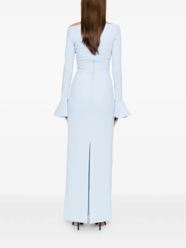 Solace London Anica bell-sleeve Maxi Dress | Blue | FARFETCH