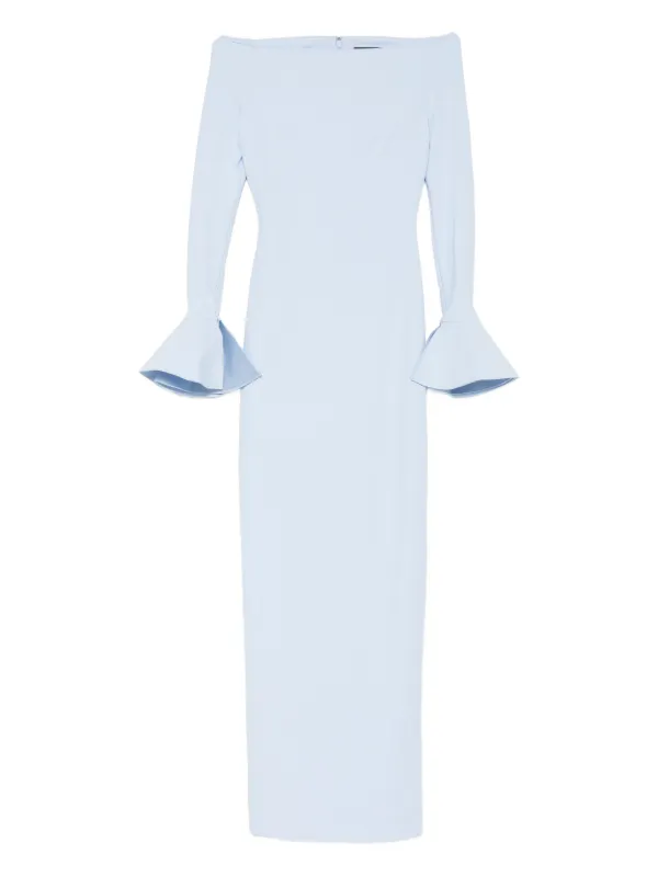 lace dress with flared sleeves Luxury Calling White Lace Flare Sleeve Maxi Dress main image 0