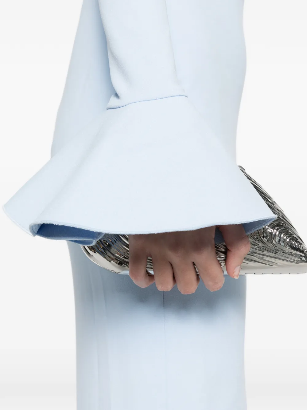 Solace London Anica Bell-sleeve Maxi Dress In Blue