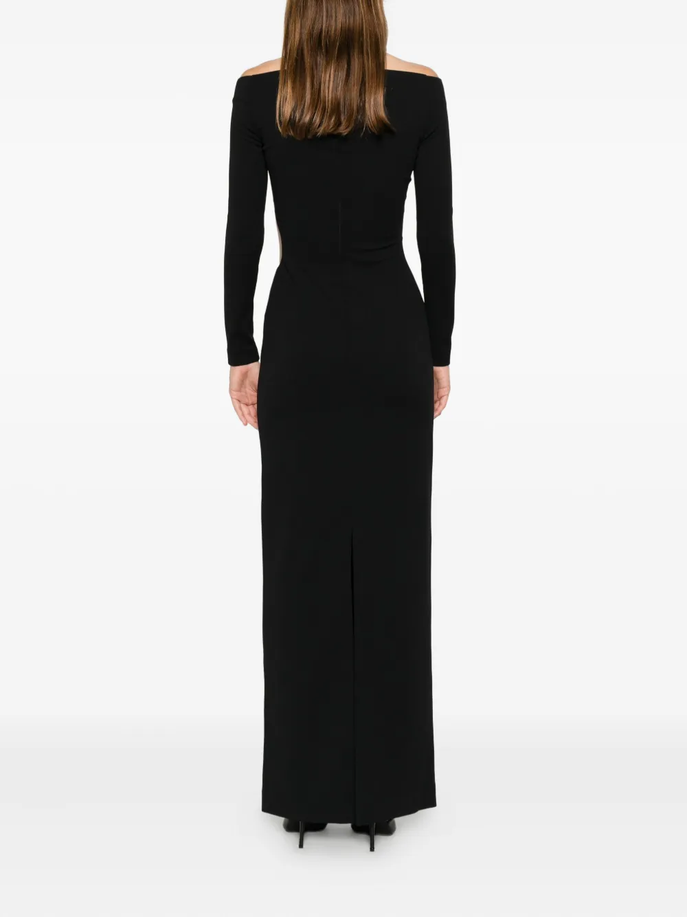 Solace London Mircea off-shoulder maxi-jurk met uitgesneden details Zwart