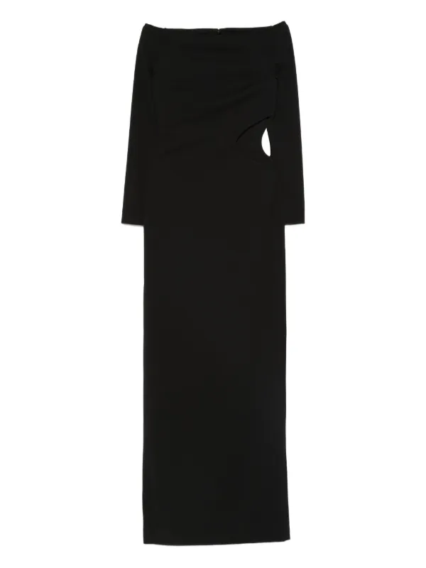t*す様 Solace ソレイスロンドン マキシ丈 ワンピース UK8 未使用 Solace London Mircea off-shoulder cut-out Maxi Dress | Black