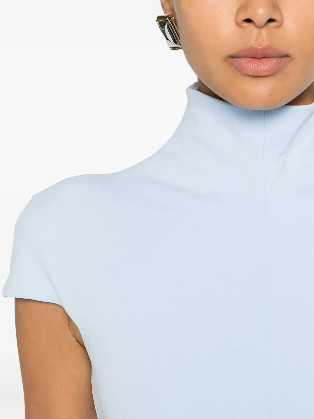 Solace London Lang maxi-jurk met gedrapeerde hals Blauw