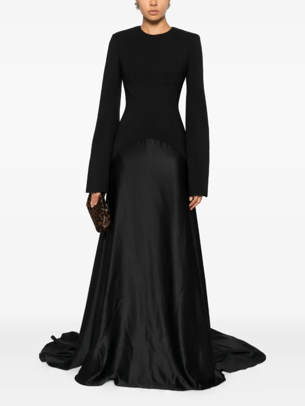 evening maxi dresses london Stunning Maxi A-Line Satin Dress – UME London main image 1