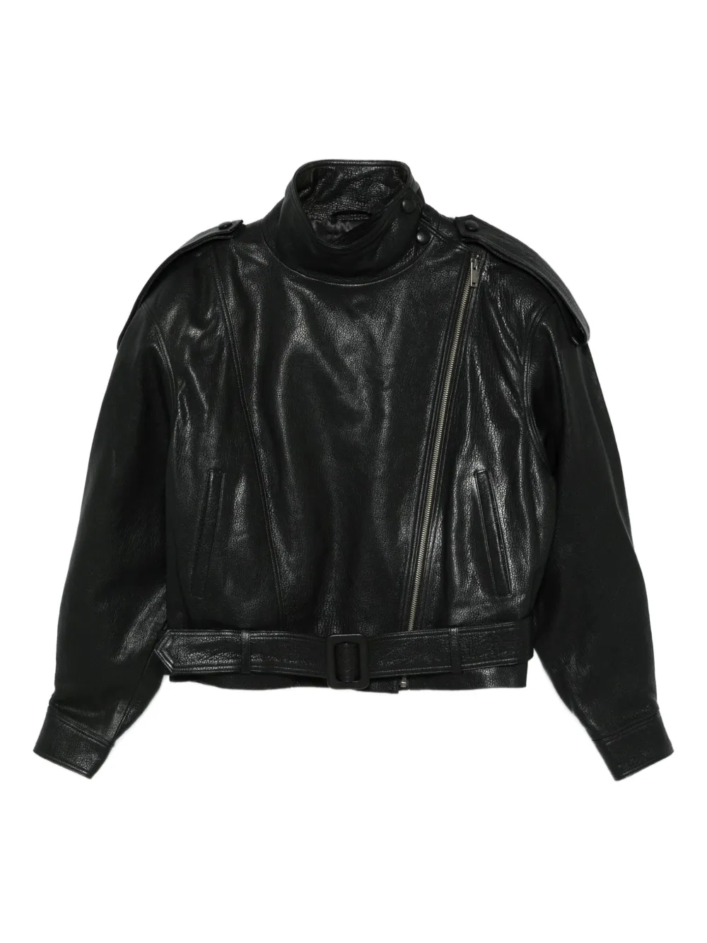 ducie grained leather jacket | Black | Image 1