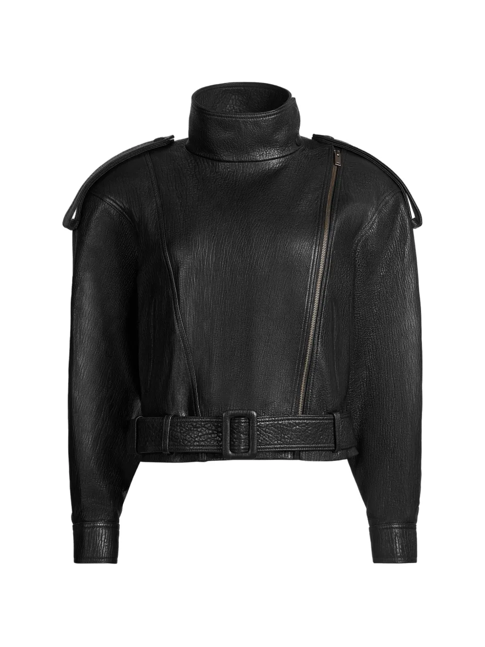 ducie grained leather jacket - Nero