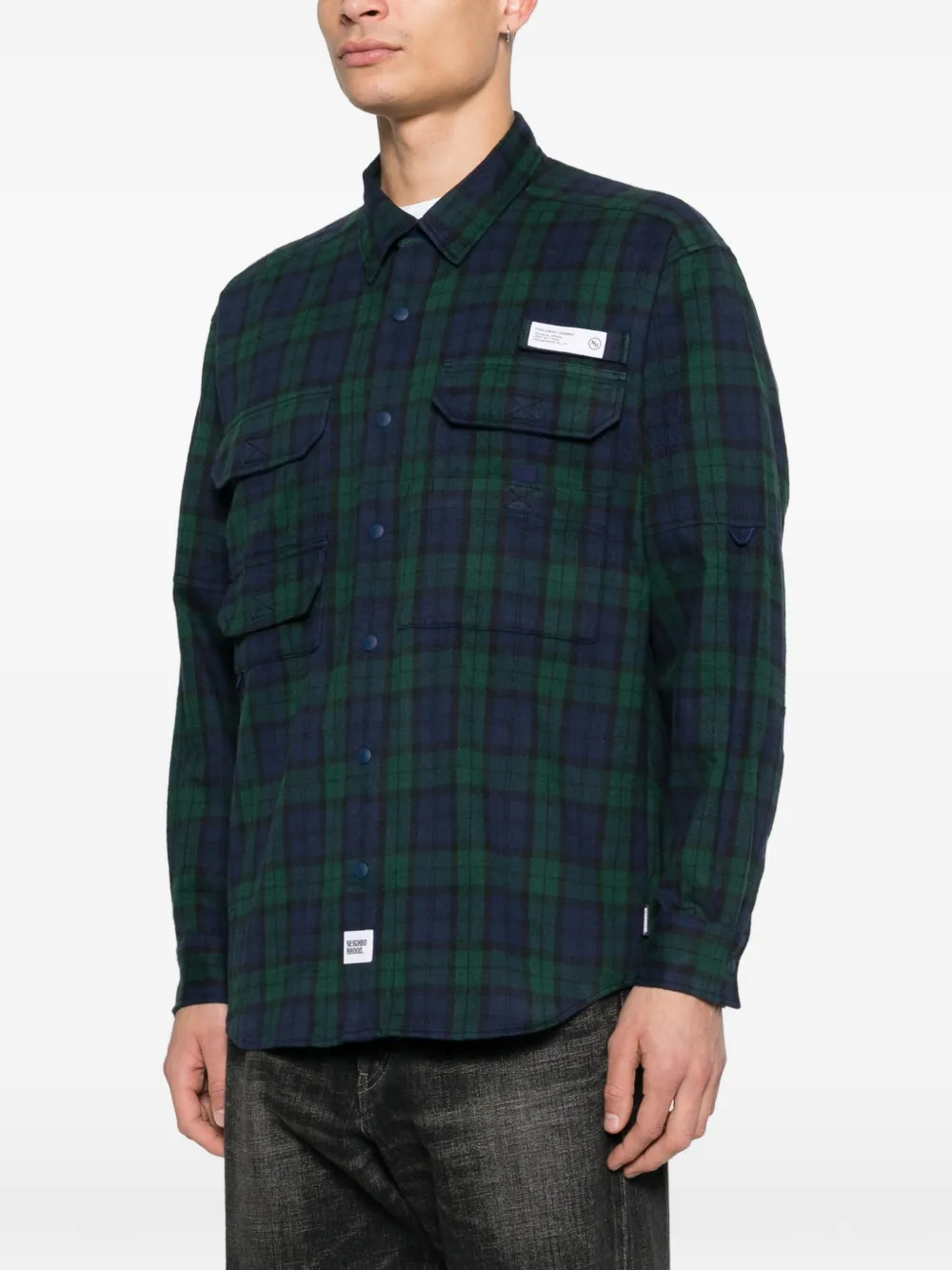 Neighborhood Overhemd met tartan ruit Blauw