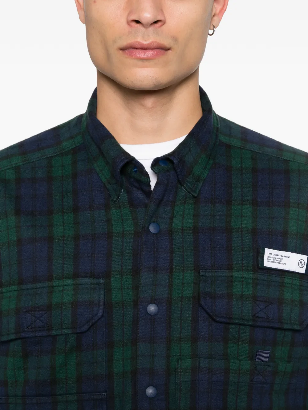 Neighborhood Overhemd met tartan ruit Blauw