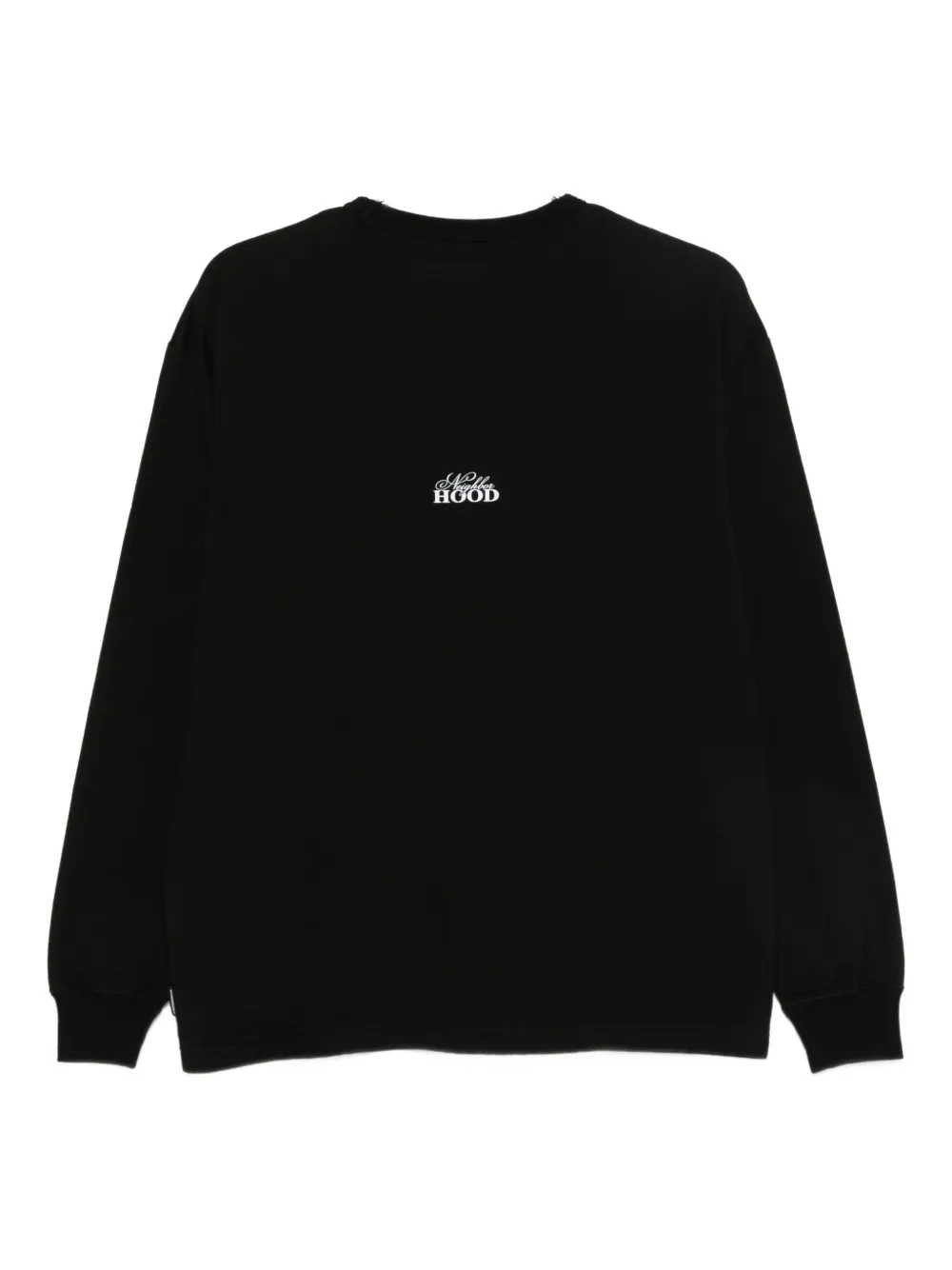 Neighborhood T-shirt met logopatch en lange mouwen - Zwart