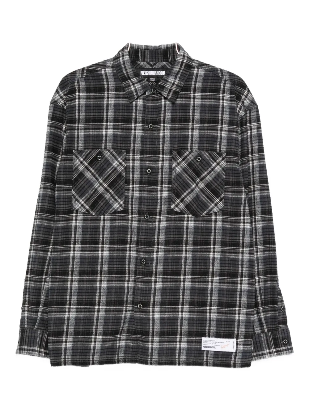 Neighborhood Clan Tartan-check Shirt In Black