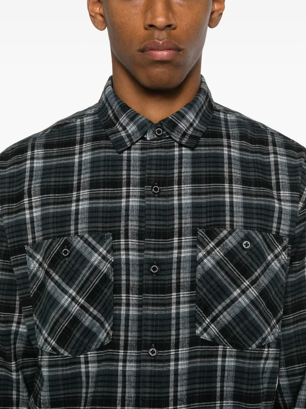 Neighborhood Clan Tartan-check Shirt In Black