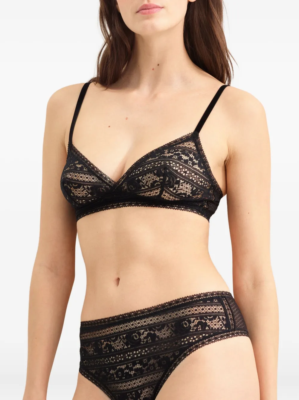 Eres Intriguée Lace Triangle Bra In Black