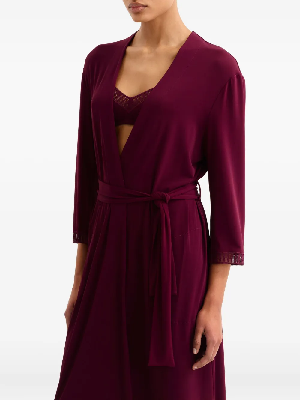 Eres Violette Lace-trimmed Robe In Purple
