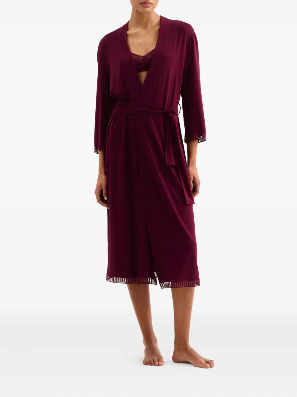 Eres Violette Lace-trimmed Robe In Purple