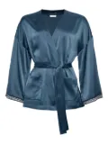 ERES Ondine lace-trimmed silk robe - Blue