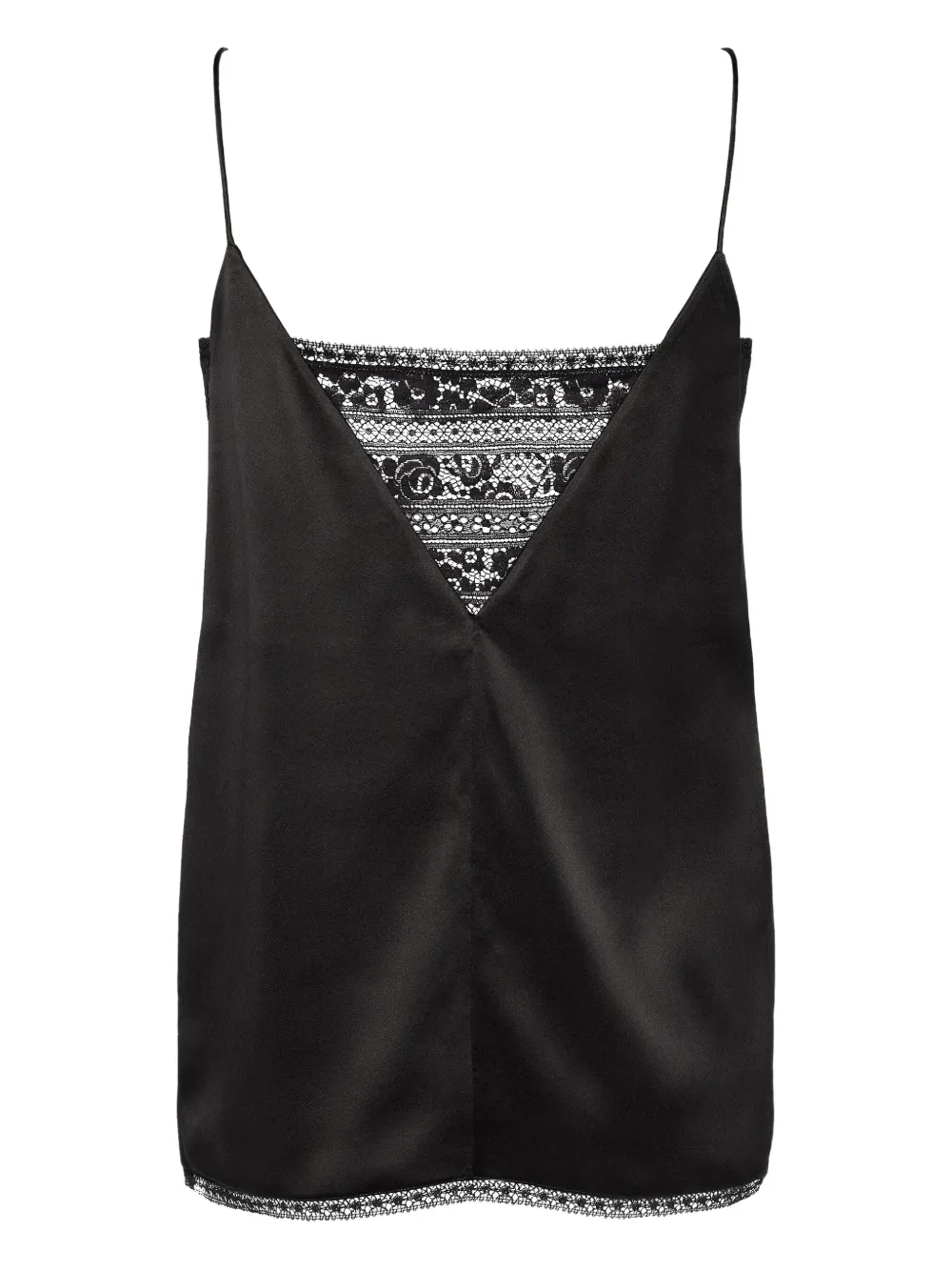 Eres Pensée Lace-trim Silk Camisole In Black