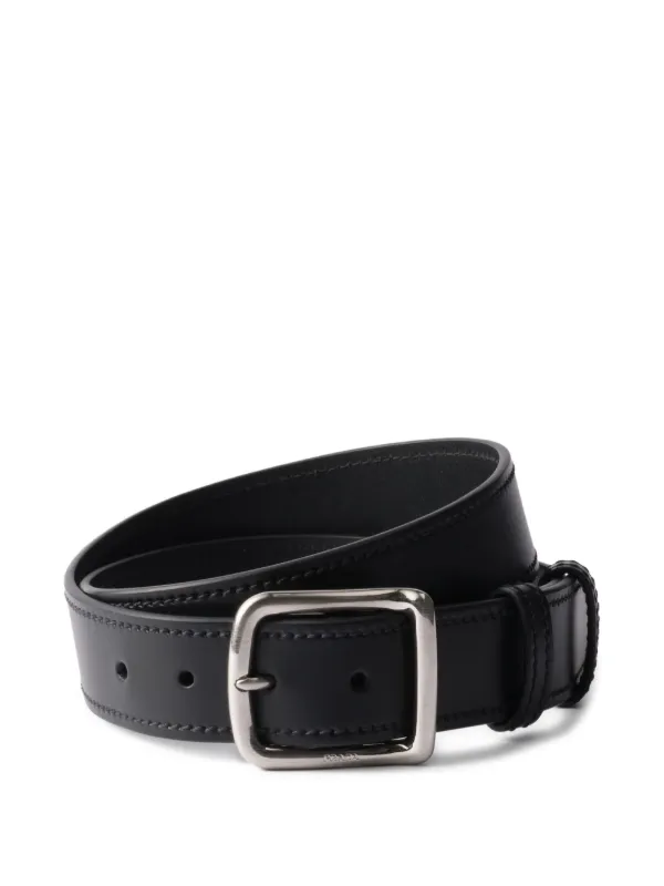 PRADAバックルベルト Prada バックル レザーベルト | ブラック | FARFETCH JP