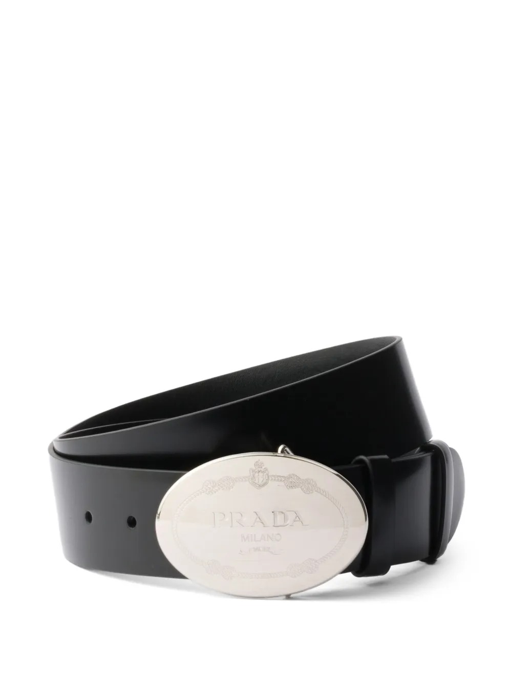 Prada logo-buckle leather belt | Black | Image 1