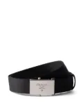 Prada logo-tape belt - Black