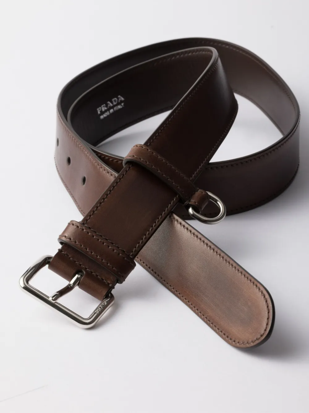 Prada reversible leather belt - Bruin