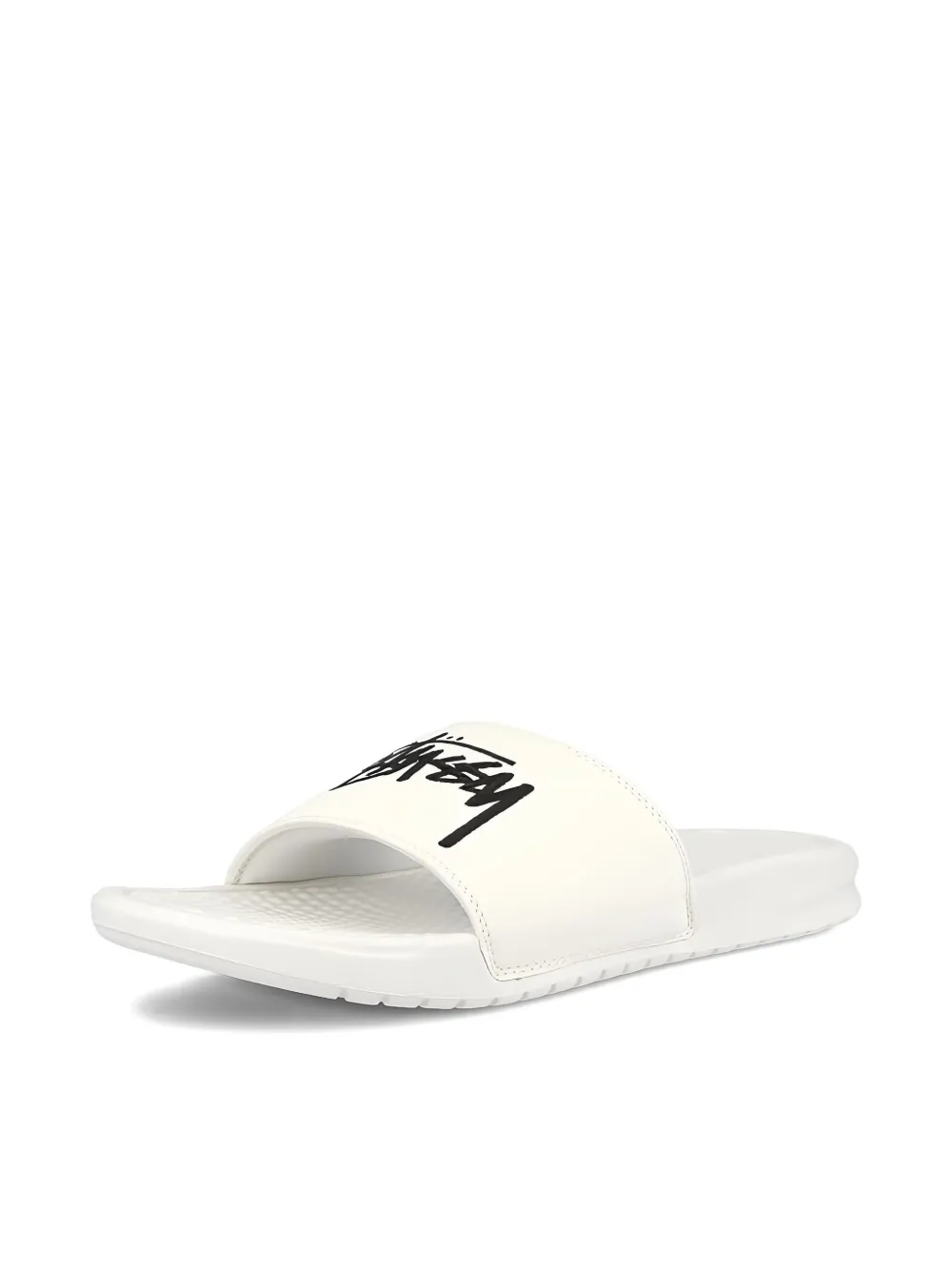 Nike Stussy logo slides White