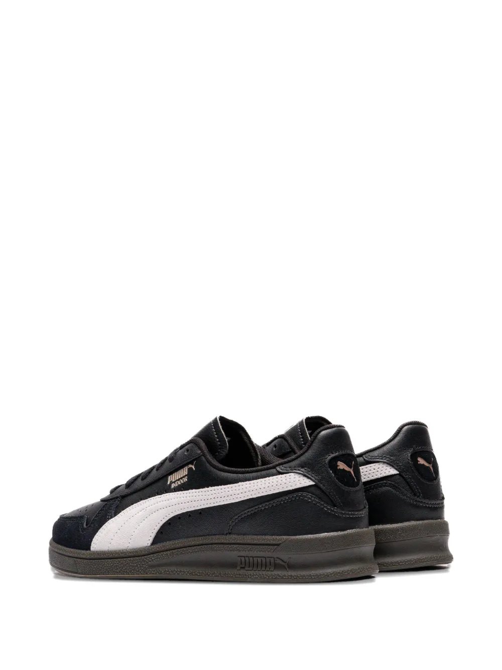 Puma Indoor Leather Sneaker In Black