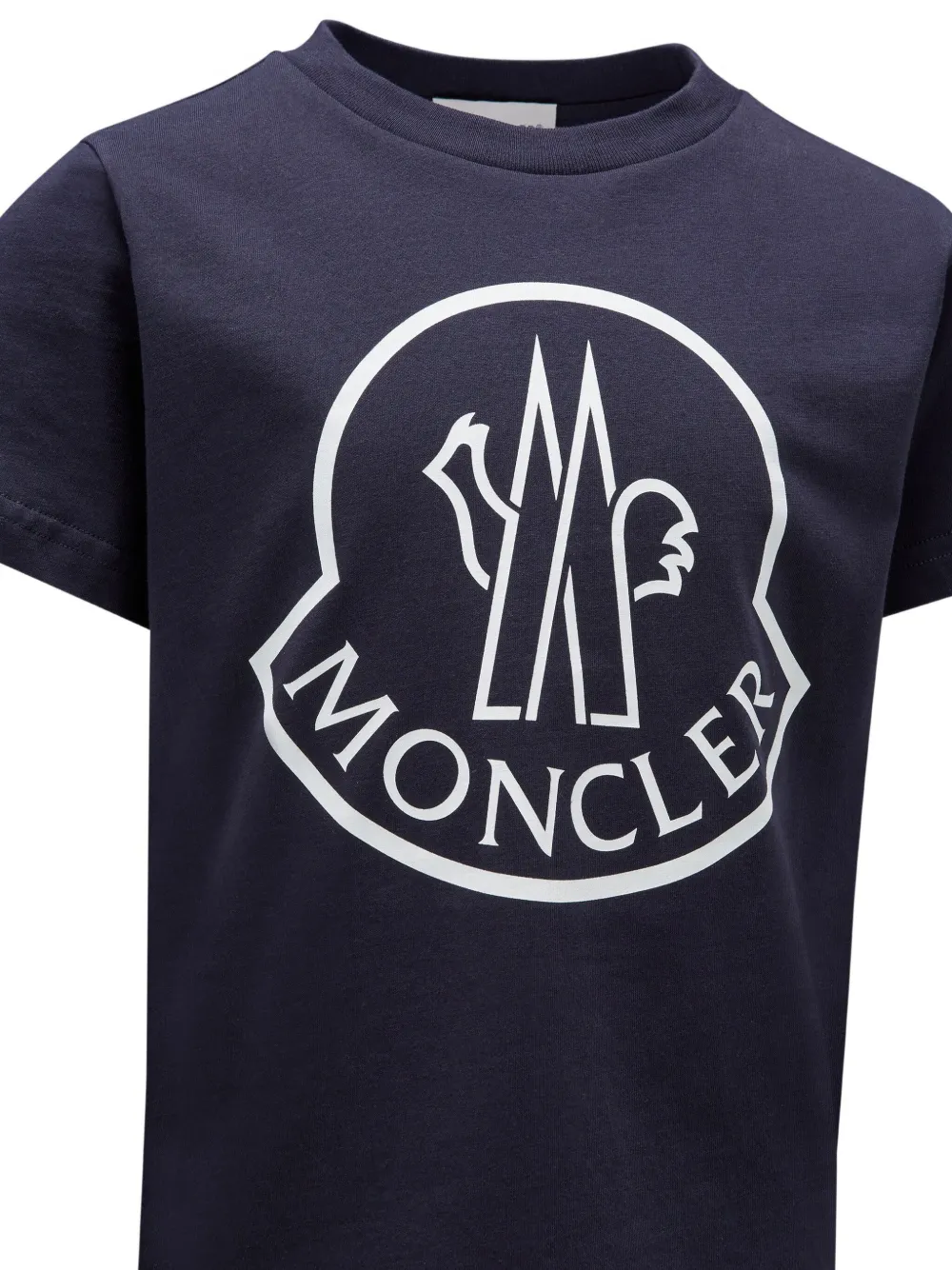 Moncler Enfant T-shirt met logoprint Blauw