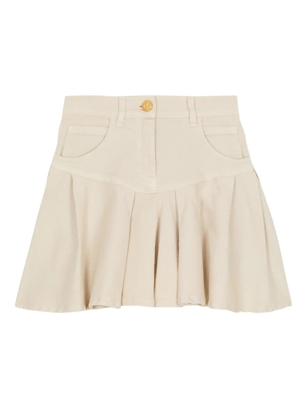 Balmain Kids' Pleated Mini Skirt In Neutral