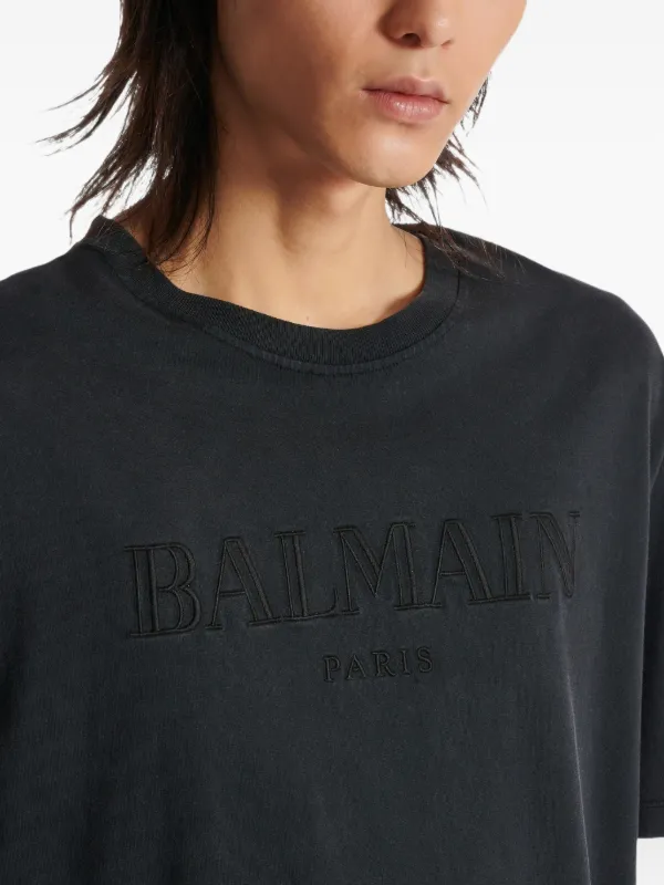 BALMAIN グレー ロゴ Tシャツ Balmain ロゴ Tシャツ | グレー | FARFETCH JP