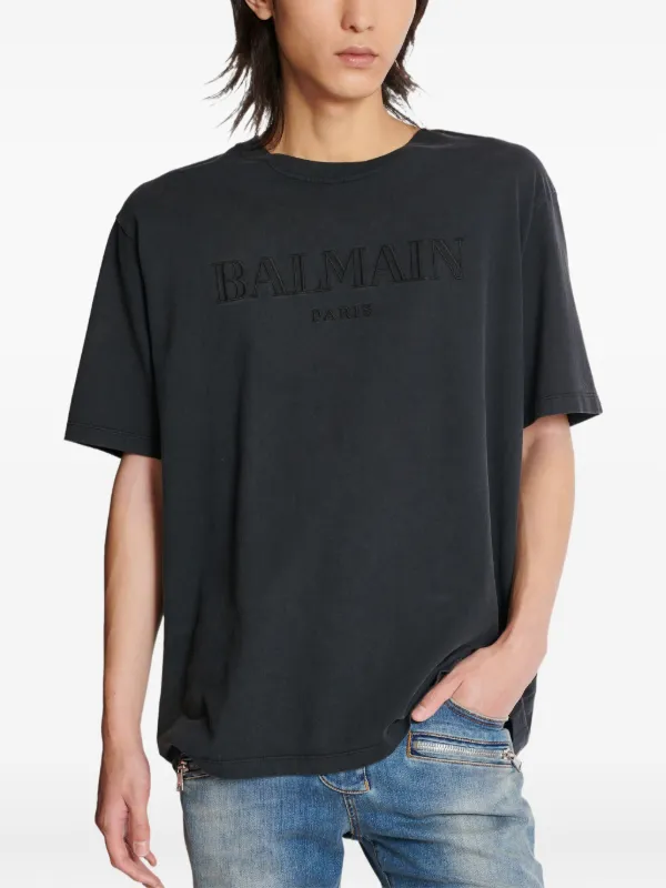 Balmain Vintage Balmain Embroidered T-shirt | Grey | FARFETCH ZA