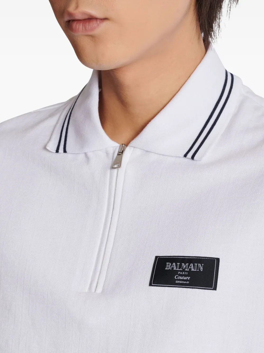 Balmain Poloshirt met monogram Wit