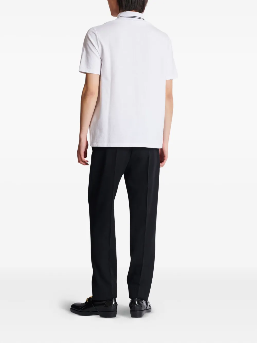 Balmain Poloshirt met monogram Wit