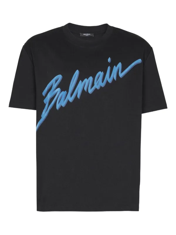 【関税込み】Balmain ブルー Balmain Paris プリント フーディ 関税込み】Balmain ブルー Balmain Paris プリント フーディ