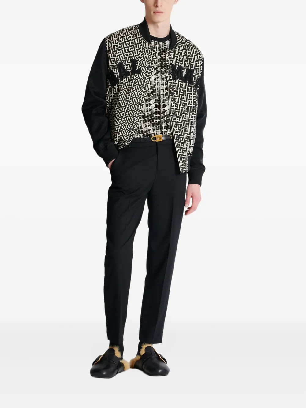 Balmain playera con monograma en jacquard | Playeras | Image 2