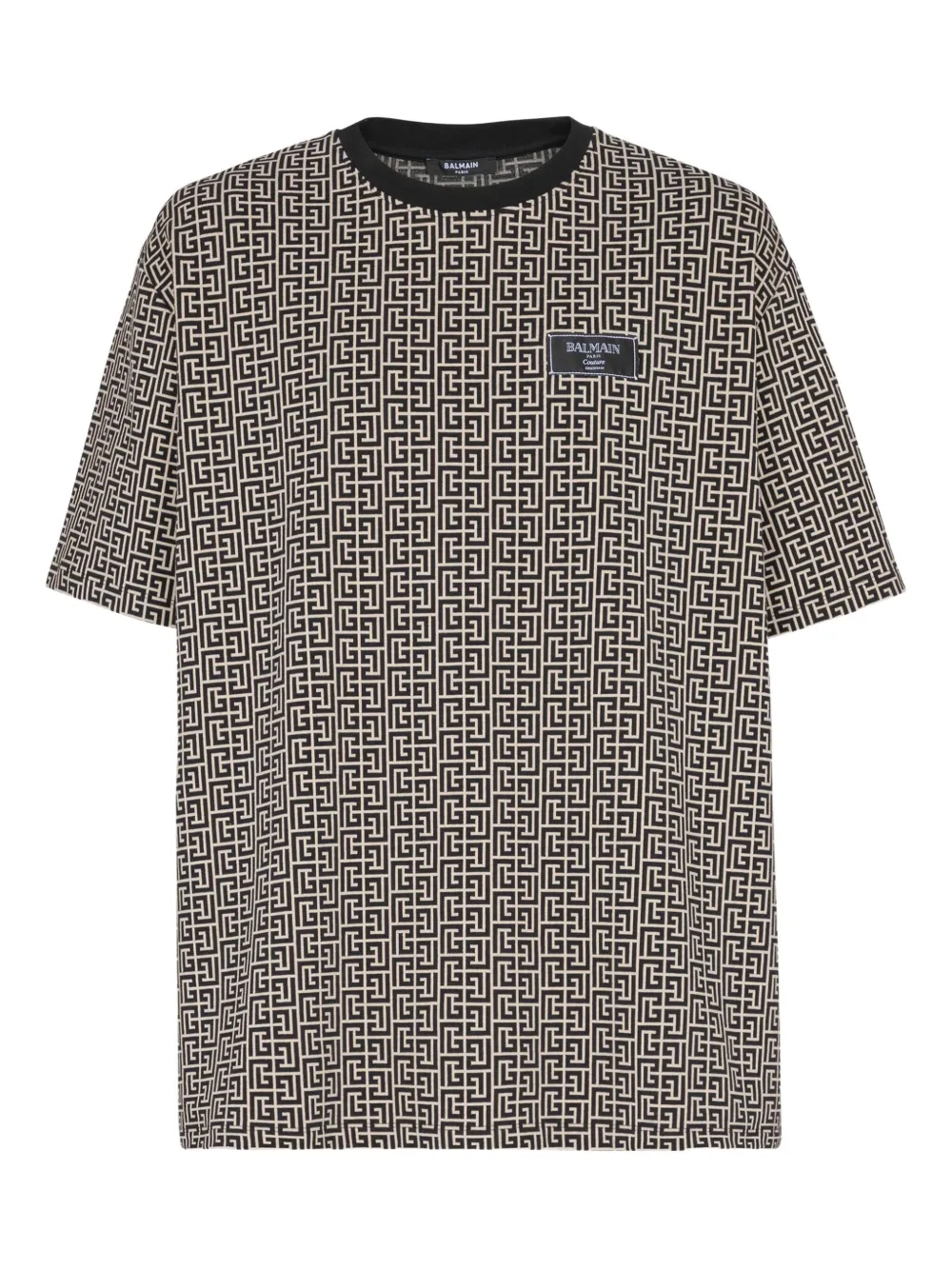 Balmain playera con monograma en jacquard | negro | Image 1