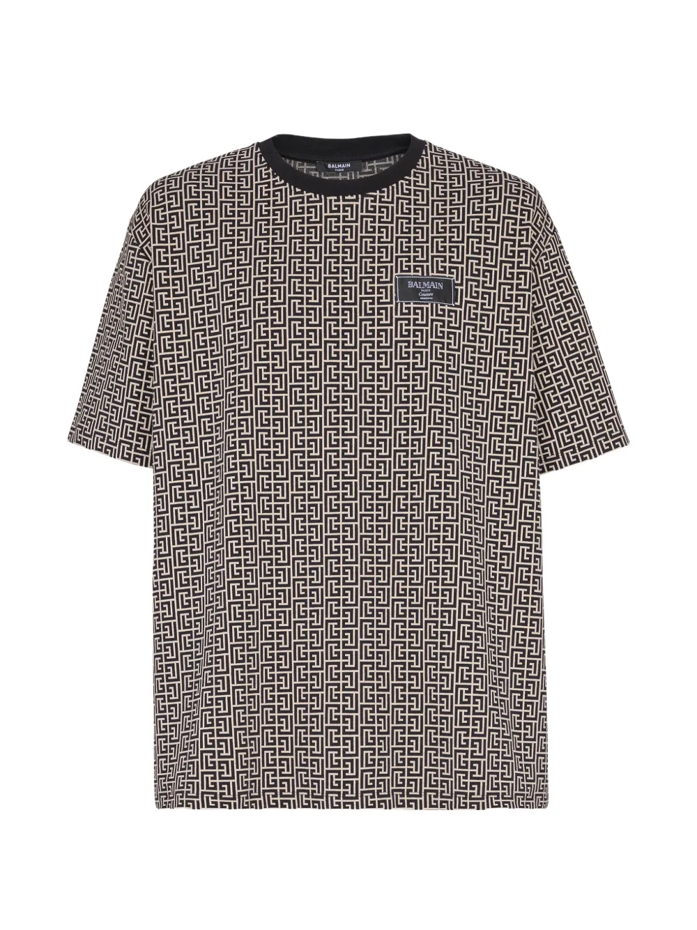 Balmain T-shirt met monogram-jacquard Zwart