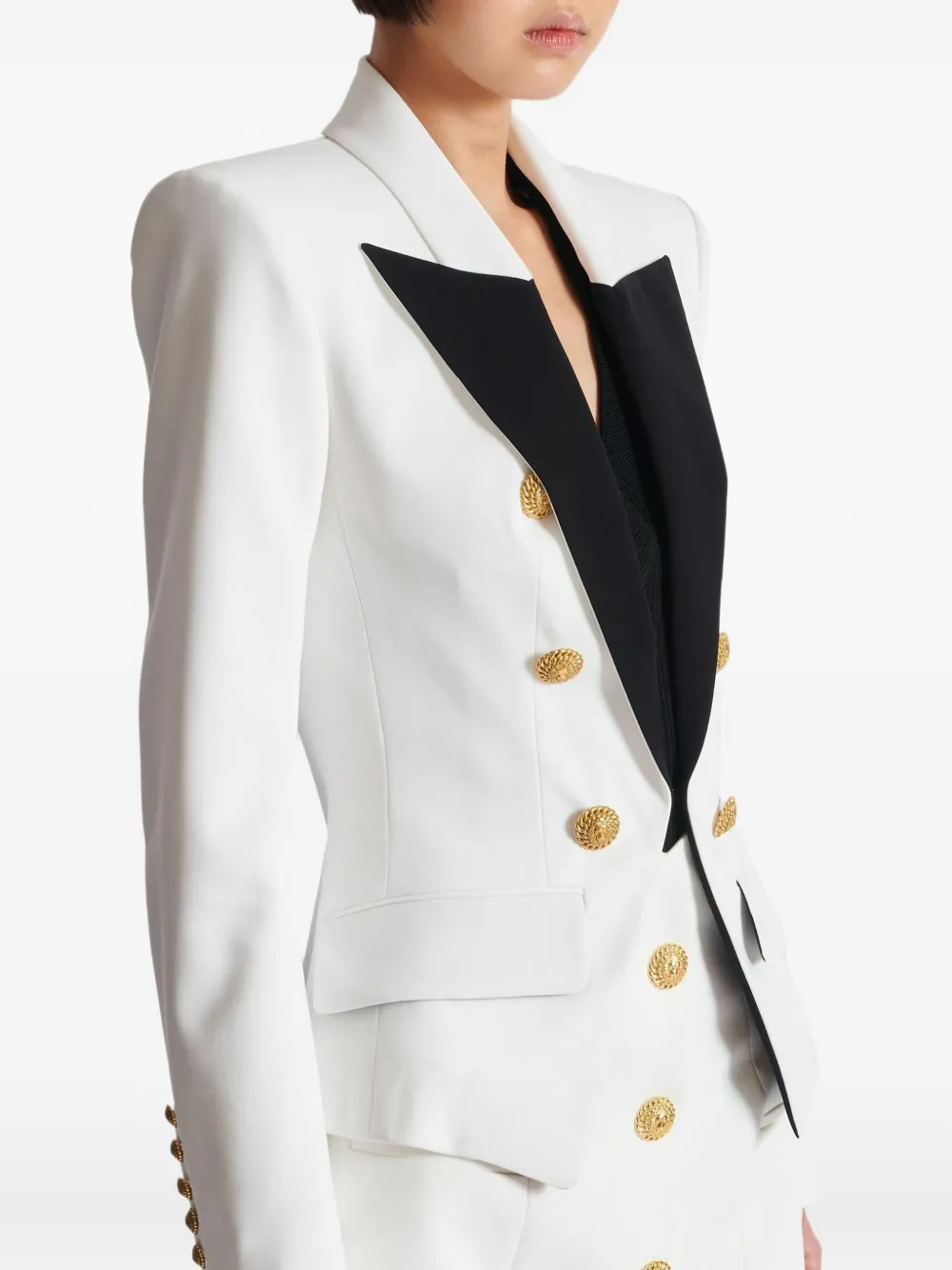 Balmain Tweekleurig jack Wit