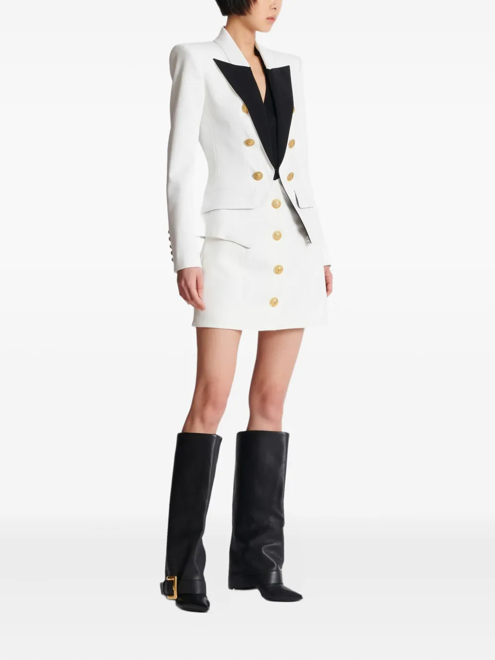 Balmain Tweekleurig jack Wit